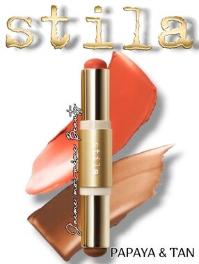 Stila Dual-Ended Blush And Bronzer  Lip & Cheek Stick — Papaya & Tan
